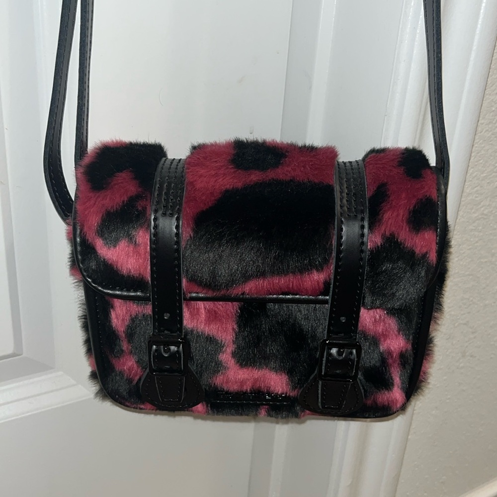 Dr marten pink cow print bag